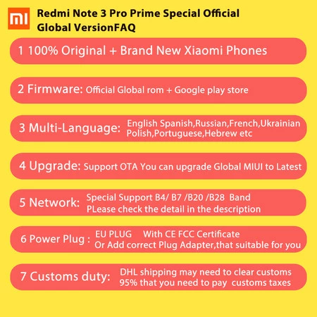 Global Version Oficial Xiaomi Redmi Note 3 Pro Prime Especial Edicion Smartphone De 5 5 Pulgadas