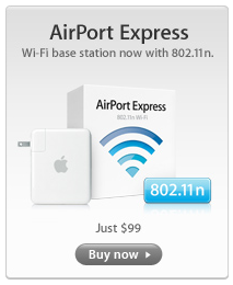 Apple introduce el protocolo 802.11n en el Airport Express