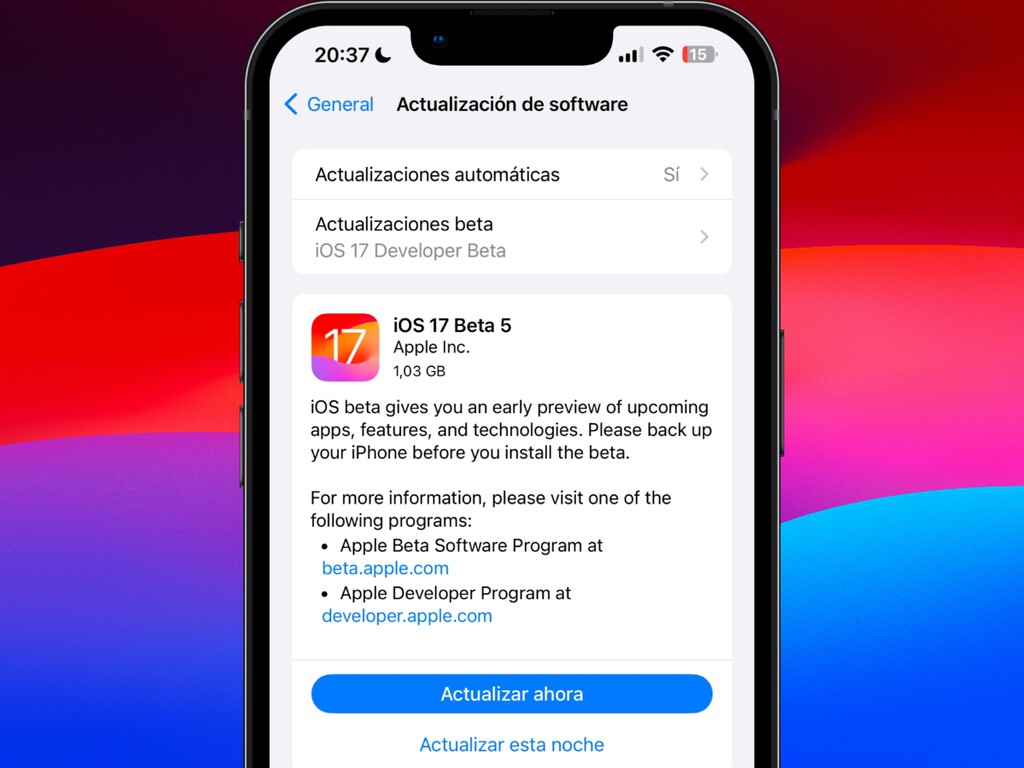 Pronto podrás actualizar tu iPhone a iOS 17: Apple ya ha liberado la beta 5 