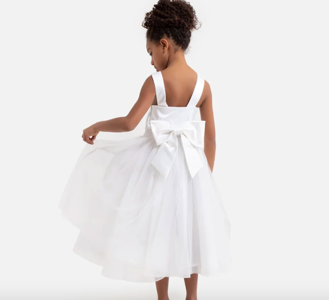 Vestido de ceremonia de satén y tul