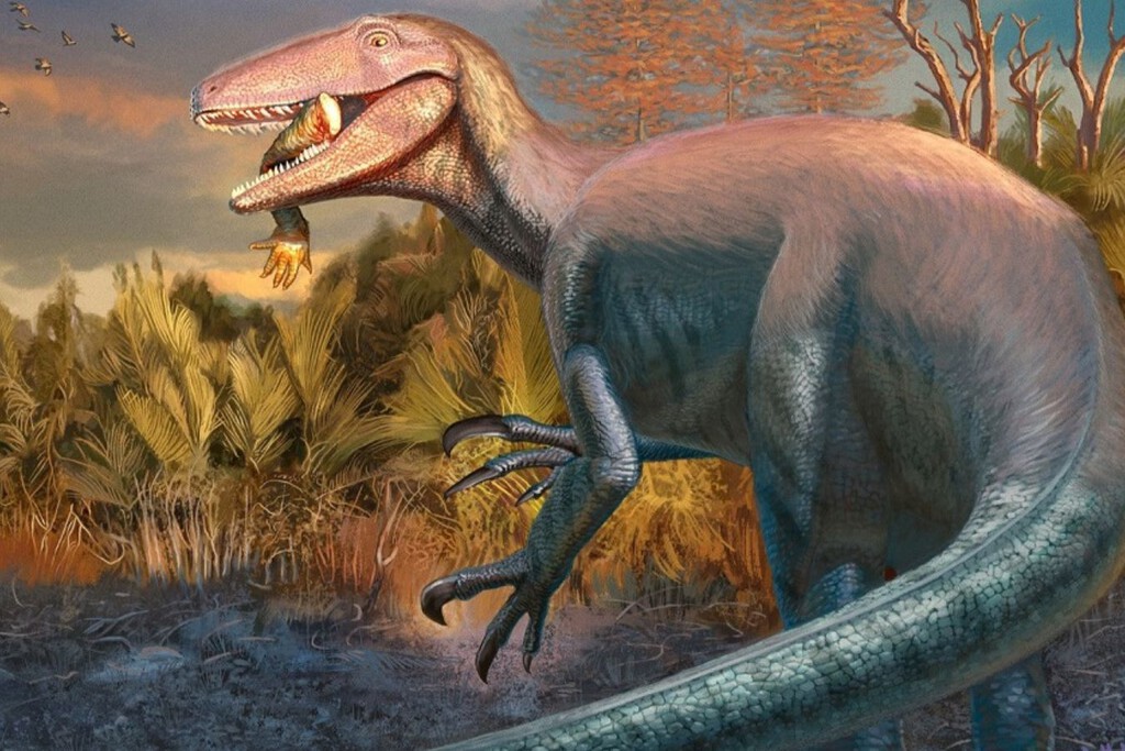 Descubren en el sur de Argentina un dinosaurio con su última presa fosilizada entre los dientes: su especie podría ser de las sobrevivientes finales antes de la extinción masiva 