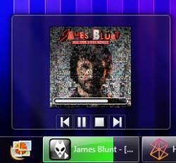 Foobar2000 se integra con la barra de Windows 7 mediante un complemento