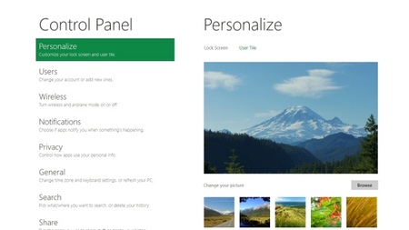 Cambio en el panel de control