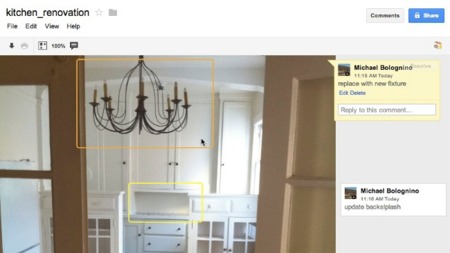 Una imagen con comentarios en Google Drive