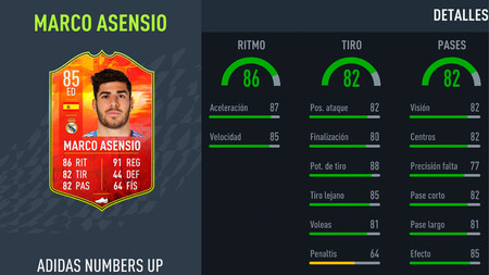 Desafío de creación de plantillas de Marco Asensio Adidas Numbers Up en FIFA 22: soluciones baratas y sin lealtad a este SBC