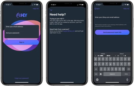 これは、資格情報を入力せずに Hey アプリが表示するものです。サブスクリプションを通じてアクティブ化されていない場合、機能はありません。