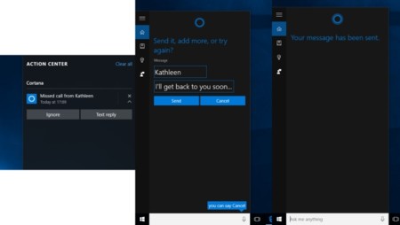 Cortana pronto te permitirá enviar SMS desde Windows 10 para PC