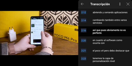 YouTube para Android está activando la transcripción de vídeos: así funciona