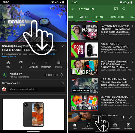 Youtube Gesture Minimize