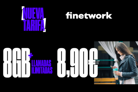 Finetwork estrena nueva tarifa con 8 GB y llamadas ilimitadas, por 8,90 euros