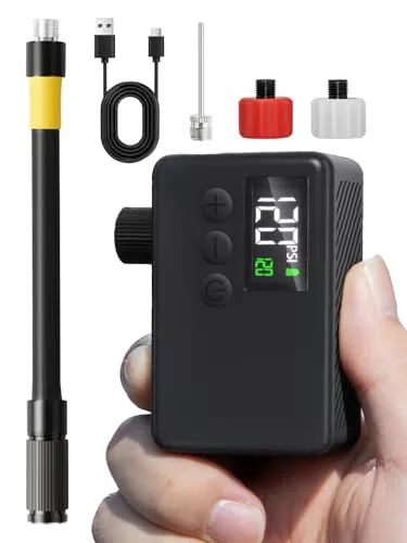GPUTEK Inflador Electrico Bicicleta 120 PSI Mini Bomba de Aire, Manómetro