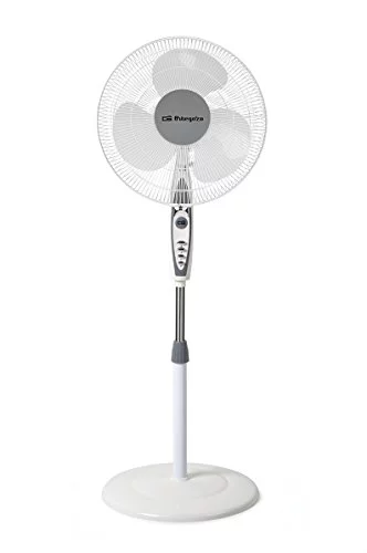 Orbegozo Sf 0147 - Oscillating Stand Fan, 3 Ventilation Levels, Blade Size 40 Cm, Adjustable Height, 50 W, White