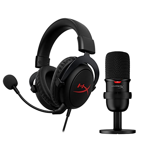 HyperX Streamer Starter Pack, Cloud Core 7.1 Audífonos Gamer con Auriculares DTS:X Spatial Audio y micrófono USB SoloCast