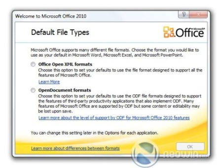 Office 2010 dispondrá de una "ballot screen" para elegir entre OOXML y ODF