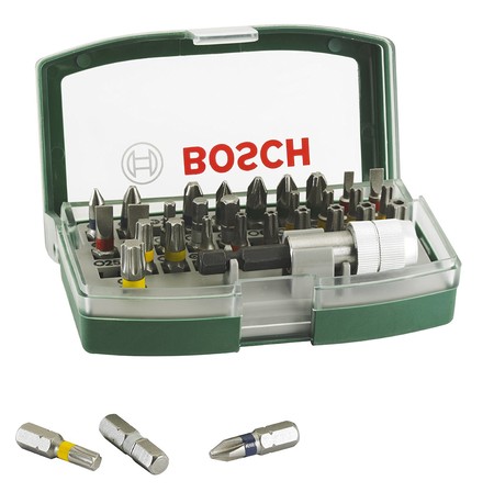 Por sólo 8,50 euros tenemos el set de 32 accesorios para atornillar Bosch 2607017063 en Amazon