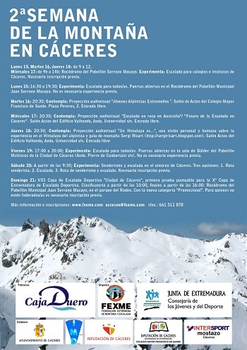 Disfruta gratis de la 'Semana de la montaña' en Cáceres