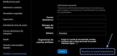Instagramアカウントを一時的に削除する 2