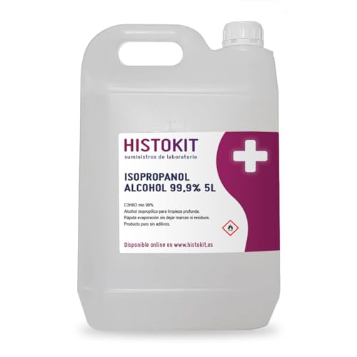 Alcohol isopropílico 99,99% 5L | Alcohol isopropilico electronica para limpiar impresoras 3D, móviles, PC, objetivos y pantallas | Isopropanol limpiacristales y desengrasante