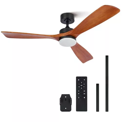VONLUCE Ventilador de Techo con Luces | Mando a Distancia | 3 Aspas 132 de Diámetro | 6 Velocidades | Ultra Silencioso | Función Verano-Invierno | Temporizador | Luces LED con 3 Colores