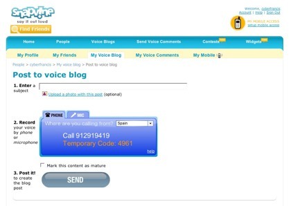 Snapvine, creando nuestros blogs de voz