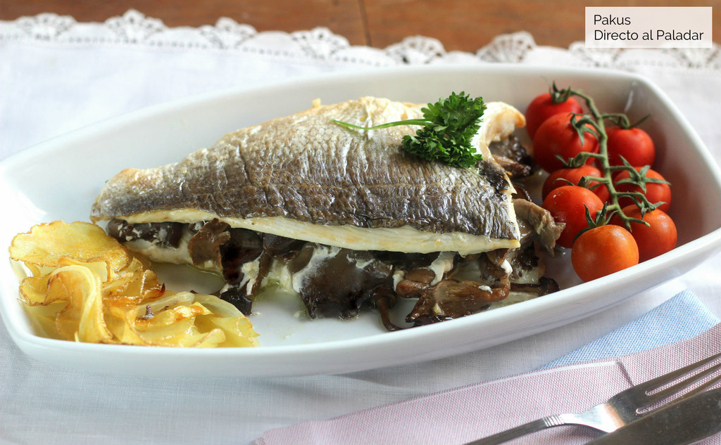 Dorada rellena de setas, receta ideal para celebraciones 