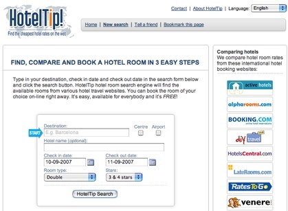 HotelTip!, reserva de hoteles online