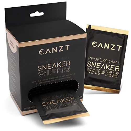 Canzt Sneaker Wipes – Toallitas limpiadoras para zapatillas y calzado, limpieza rápida y eficaz en cuero, ante, nubuck y tejido – Pack de 30 unidades individuales