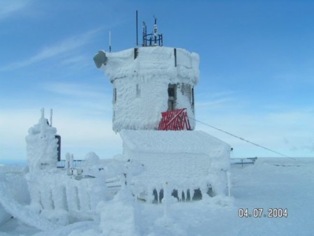 Observatory Tower In Rime With Blue Sky