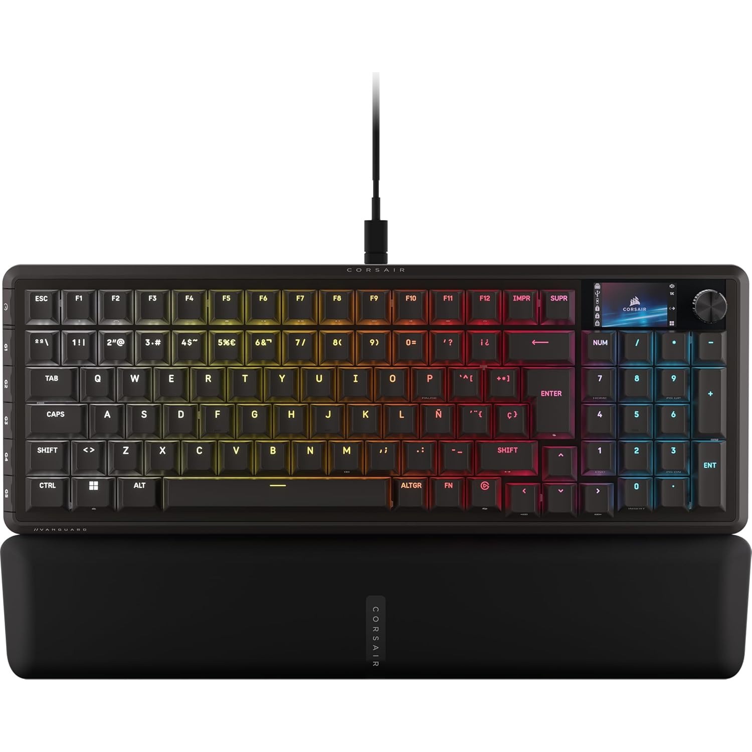 Corsair Vanguard 96 Teclado Mecánico con Cable para Juegos– Formato 96%, Interruptor Lineal de Plasma MLX, 8000Hz, Pantalla LCD, Virtual Stream Deck, Botones G, Flashtap SOCD, QWERTY ES – Negro
Visita la tienda de Corsair