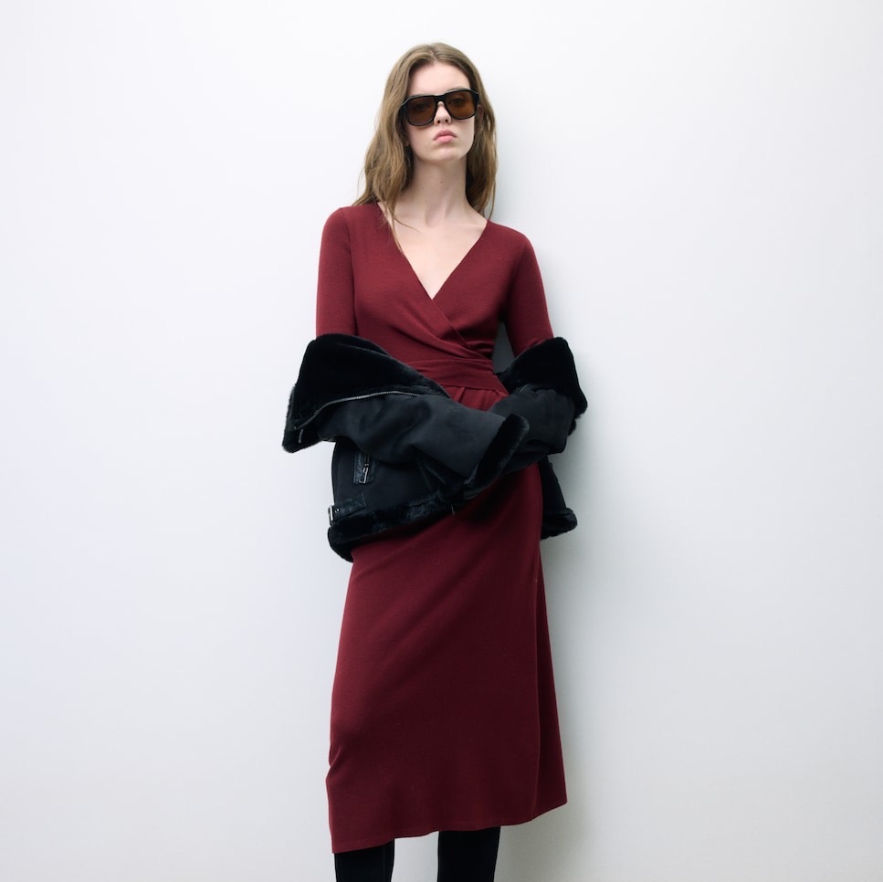 Vestido midi burdeos Tintoretto