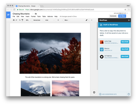 Ahora puedes editar documentos de forma colaborativa en Google Docs y guardarlos directamente en WordPress