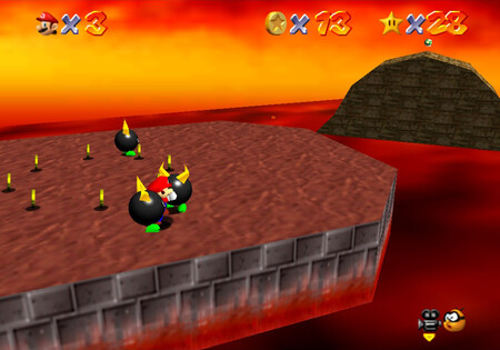 Super Mario 64: cómo conseguir la estrella Bully the Bullies de Lethal Lava Land