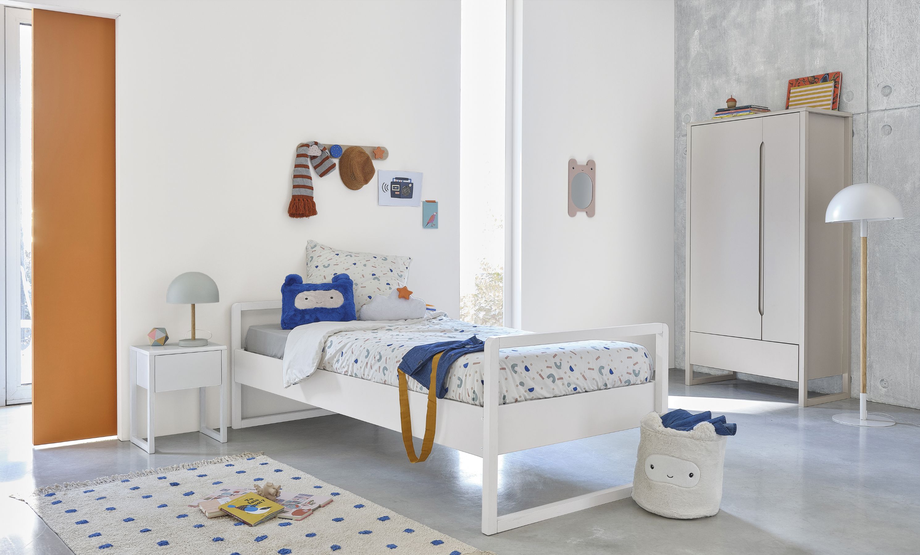 Cama infantil blanca 90 x 200 cm