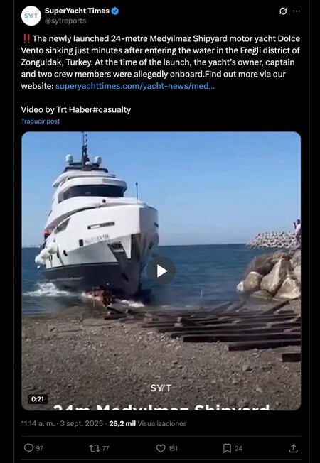 naufragio de un yate