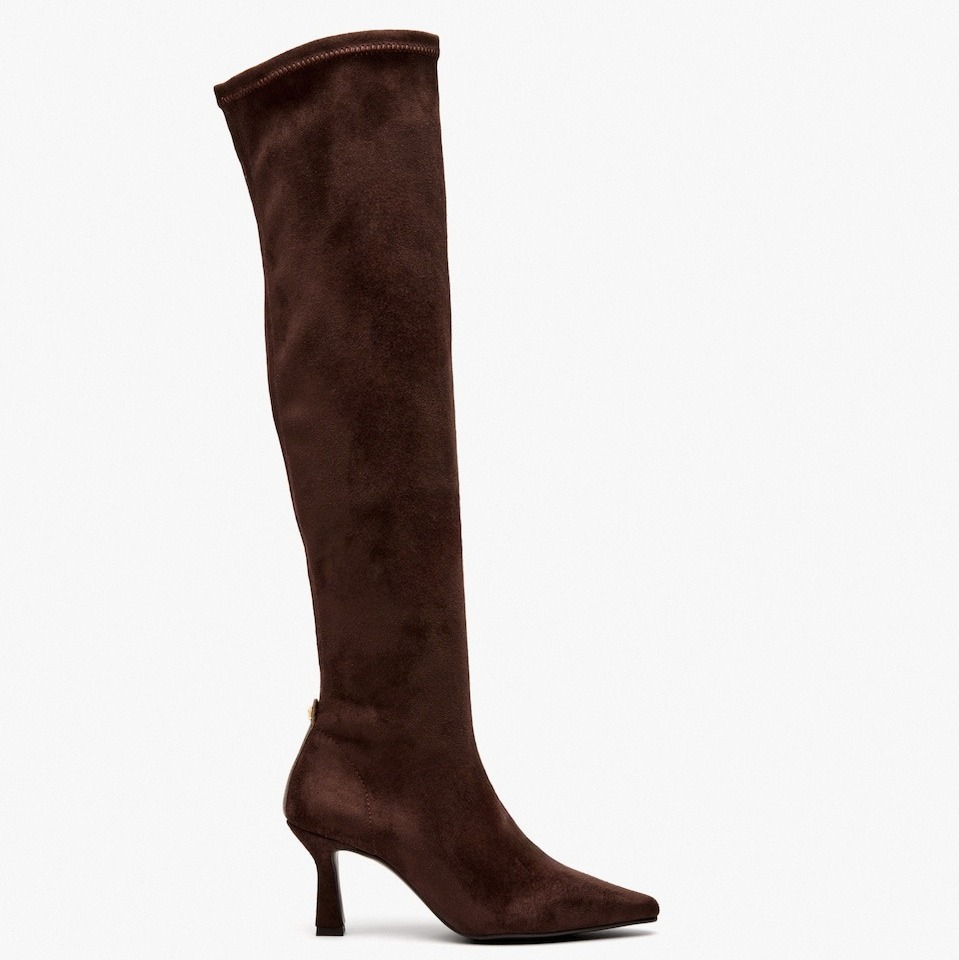 Botas de mujer elásticas de caña alta con tacón

