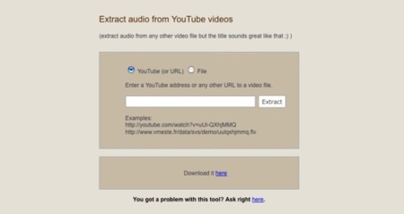 Vmeste, extrayendo el audio de cualquier vídeo