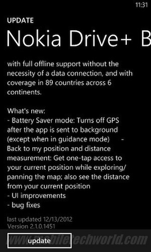 Nokia Drive + Beta se actualiza para ahorrar consumo de batería