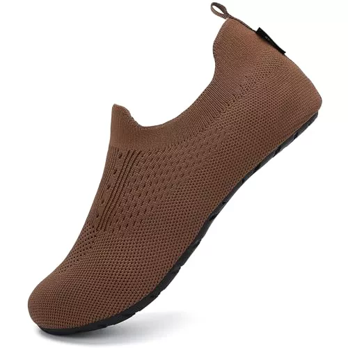 SAGUARO Escarpines Secado Rápido Zapatillas de Playa Pare Hombre Mujer Zapatos de Punto Ligeras, Yoga Marrón 36/37