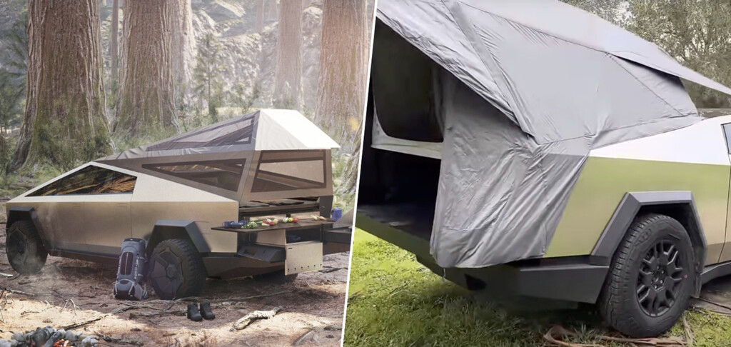 La tienda de campaña del Tesla Cybertruck parecía espectacular. Las primeras imágenes reales son muy distintas 