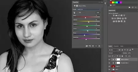 Cómo usar capa de ajuste black and white en photoshop