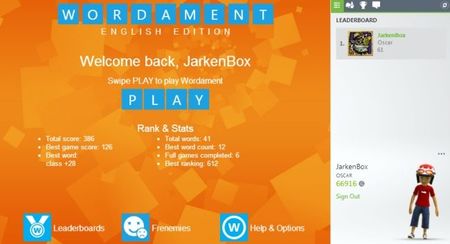 'Wordament' llega en fase beta a navegadores, y con logros