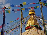 Nepal: La estupa de Bodnath en Kathmandú