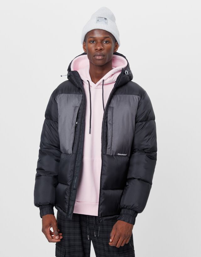 Chaqueta puffy en color block