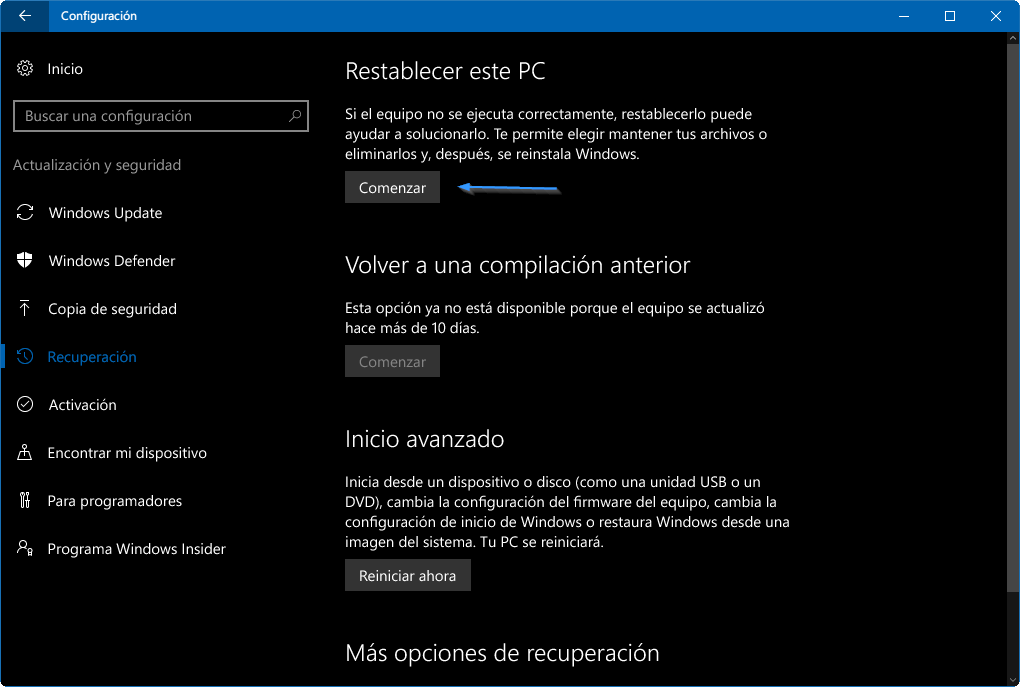 ¿Cómo restablecer Windows 10 a su estado original sin perder tus archivos y configuración? 1366_2000