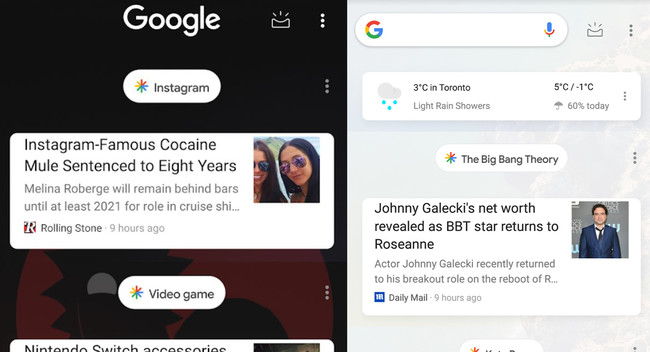 Test en el New Feed de la app de Google