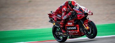 Pecco Bagnaia bate a Jorge Martín en el primer sprint de la historia y Marc Márquez cata la medalla de bronce