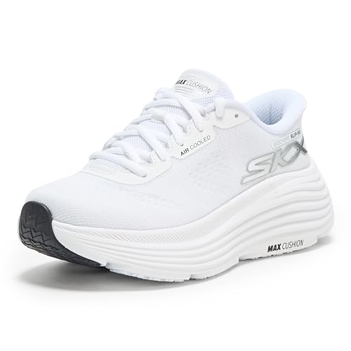 Skechers MAX Cushioning Endeavour Hallandale, Zapatillas Mujer, White, 38 EU