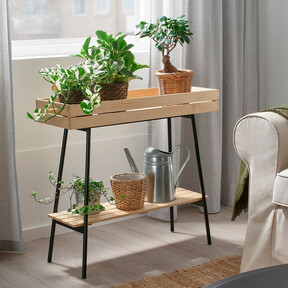 Ikea tiene el mini mueble para plantas de interior: podemos ponerlo junto a la ventana para que reciban luz filtrada