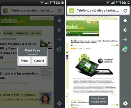Cómo imprimir desde cualquier web con Firefox Mobile para Android