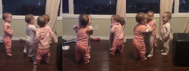 ¡Abrazos para todas! El precioso vídeo de unas cuatrillizas en un tierno intercambio de amor fraternal 